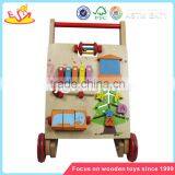 Wholesale Children Learning Walk Wooden Baby Stroller Top Quality Wooden Baby Stroller W08J002 thumbnail-1