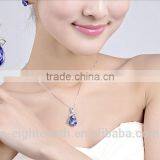 Women's Rhinestone Chain Crystal Pendent Necklace Waterdrop Jewelry Xmas Christmas Gift thumbnail-3