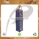 PP Laminated Jute One Bottle Wine Bag With Cane Handle & With Front Window thumbnail-2