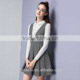 Winter Women Long Sleeve Dress Knitted Plaid Fashion Dress Casual Party Dress thumbnail-2