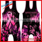 High quality sleeveless bodysuit cool dry wholesale wrestling singlets for women pink wrestling singlet