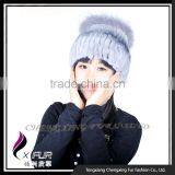 CX-C-121F OEM/ODM New Design Rex Rabbit Fur Headwear Furry Winter Hat thumbnail-3