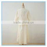 Ladies Formal Mesh Suits Embroidery White Elegant Blouse And Skirt Sets thumbnail-3