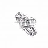 Indian Artificial Silver Plated Single CZ Stud Heart Ring thumbnail-1