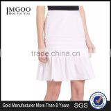 High Fashion Elegant White Knit Skirts Cut Out Crochet Trim Track Midi Skirt For Ladies thumbnail-1