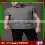 Wholesale Good Quality Low Price Dark Gray Polo Neck Pique Plain Color Polo Shirt thumbnail-6