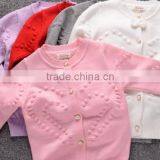 Latest Custom Child Girls Balls Pink Pearl Buttons Cardigan Sweater thumbnail-2