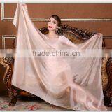 Best-selling Chinese Solid White Blue Purple Pink Pure 100% Silk Long Scarf thumbnail-1