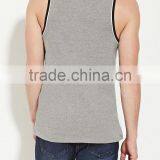 Men's Muscle Plain Gray Tank Tops Wholesale thumbnail-3