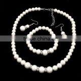 Zm33251a Classic Bridal Wedding Accessories New Model Pearl Jewelry Necklace Set thumbnail-2