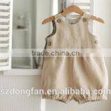 Newborn Baby Boy Orangic Cotton Shortall Cute Fashion Plain Jon Jon Romper thumbnail-4