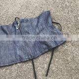 Fashion Black/Blue Cowboy New Belt Tied With a Black Waist Corset Tight Corset Denim Zipper Girdle For Women thumbnail-2