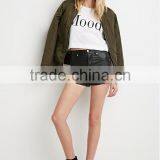 100% Cotton Crew Neck Cropped Cut Graphic Tee Women Custom T-shirt thumbnail-6