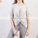 T Shirt Cheap Price Wholesale Lady T-shirt With Knot Front thumbnail-1