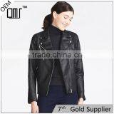 Women's Cool Black Moto Riders Coats Diagonal Front Zipper Leather Jackets thumbnail-1