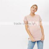 Cute Loose Meternity Technical Pregnant Girl Delivery Pink Stripe Blouse thumbnail-2