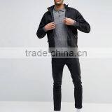 Mens Long Sleeve Tight Fit Knitted Polo In Black & White Twist Guangzhou Factory thumbnail-3