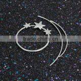 Wholesale Zinc Based Alloy Circle Ring Silver Tone Pentagram Star Wedding Hairpins thumbnail-3