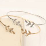 Fashion Jewelry Leaf Open Bangle thumbnail-1