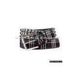 Colored Plaid Belt With Silver Studs thumbnail-1