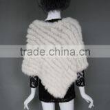 Factory Direct Sale Triangle Rabbit Fur Knitting Shawl Lady Favourite thumbnail-4
