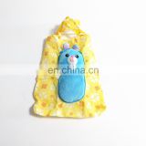 Blue rabbit animal head with shopping bag plush toy keychain