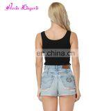 New Style Black Soft Organic Bamboo Hot Girl Sexy Women Cotton Camisole thumbnail-4