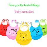 Cute Food Grade Waterproof Big Pocket Soft Silicone Baby Bib