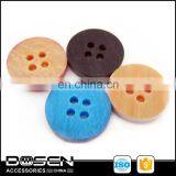 Colorful Dipped Shape Wooden Pattern Four Holes Button Garment Shirt Sewing Button Eyes Button For Coat Blazers Dress Kids Wear thumbnail-2