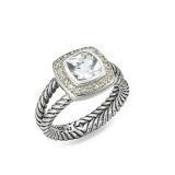 Sterling 925 Silver 7mm white topza petite albion ring