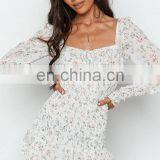 LAITE D2131 Summer Autumn Women Casual Dresses Ladies Chiffon Pleated Printed Dresses Women Clothing thumbnail-5