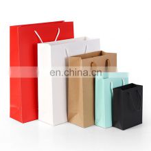 Accept custom size and print logo Brown or White Paper food Bags paper shopping bag Durable Kraft Paper Bags