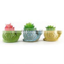 Cartoon Children Kids Snails Shape Multiple Colour Black Large Small Decorative Ceramic Pot Artificial Plants thumbnail-2