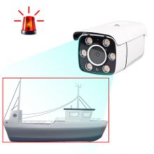 AI ship recognition camera security camera with solar panel