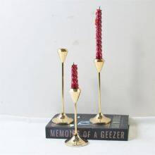 Creative Shiny Gold Candle Holders Set of 3 Pieces Diamond Shape Design Candlestick for Wedding Table Centerpieces Decorative thumbnail-2