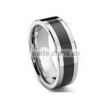 2nd Generation Tungsten Carbide Two Tone Beveled Wedding Band Ring, 2016 New Tungsten Carbide Ring thumbnail-1