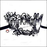 Luxury Black Elegant Metal Laser Cut Venetian Mask Innovation Rhinestones thumbnail-2