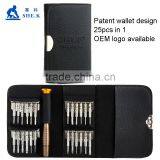 2015 SHEK Patent Foldable Wallet Cellphone/computer 25-in-1 Screwdriver Bit Set