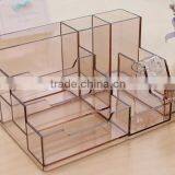 Acrylic Multifunction Pen Case Hot Sell Design Desk Storage Case Office Acrylic Stationery Set Factory thumbnail-1