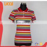 Low Price Good Quality Top Sales Women Custom Striped Polo Shirt thumbnail-1