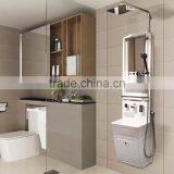 Shower set with wash basin, mirror, shelf, rain shower head & hand shower (Cebien 'All In 3R')