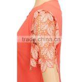 2015 Own Design 100% Polyester Applique Sleeve Lady Blouse thumbnail-4