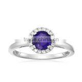 925 Sterling Silver Round Amethyst Rings thumbnail-1