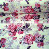 Peony Flower Print Flannel Fleece Fabric thumbnail-1