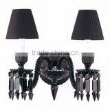 Fashion crystal wall light , led wall light with black lamp shade