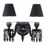 Fashion Crystal Wall Light , Led Wall Light With Black Lamp Shade thumbnail-1