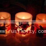 Mosaic Type Beautiful Printing Pillar LED Candles