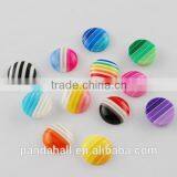 Mixed Strip Resin Flat Round Cabochons for Pendant Tray, 12mm(CRES-R005-M)