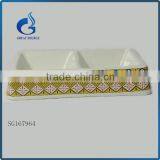 Double Design Professional White Ceramic Pet Food Bowl Dog Bowls