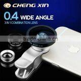 0.4x Super Wide-angle Macro Fish Eye 3 in 1 Clip Lens for Mobile Phone